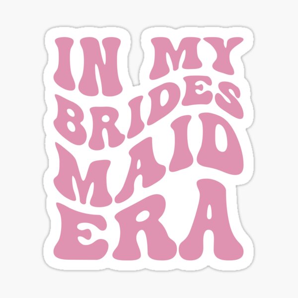 Vista previa del artículo con la obra «En mi era de dama de honor en Wavy Groovy Pink», diseñado y vendido por My Sweet Engagement.