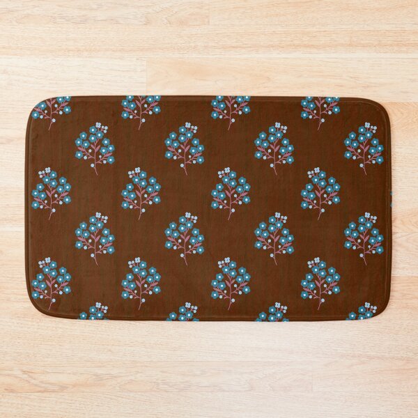 Item preview, Floral Sprig - Brown & Blue designed and sold by Sarah Thorpe Designs .