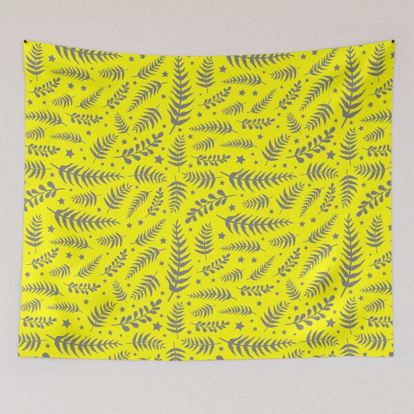 Item preview, Yellow and Grey Leaf Pattern designed and sold by stareongroup.