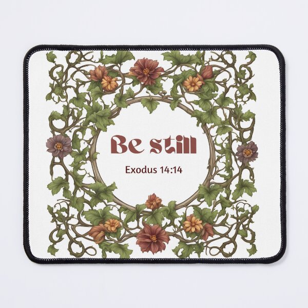 Item preview, "Be Still" Inspirational Bible Quote Motivational Christian passage from Exodus 14:14 designed and sold by bonumagit.
