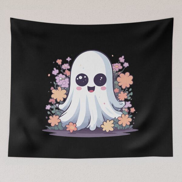 Item preview, Kawaii Floral Halloween Ghost designed and sold by Ridaelb.