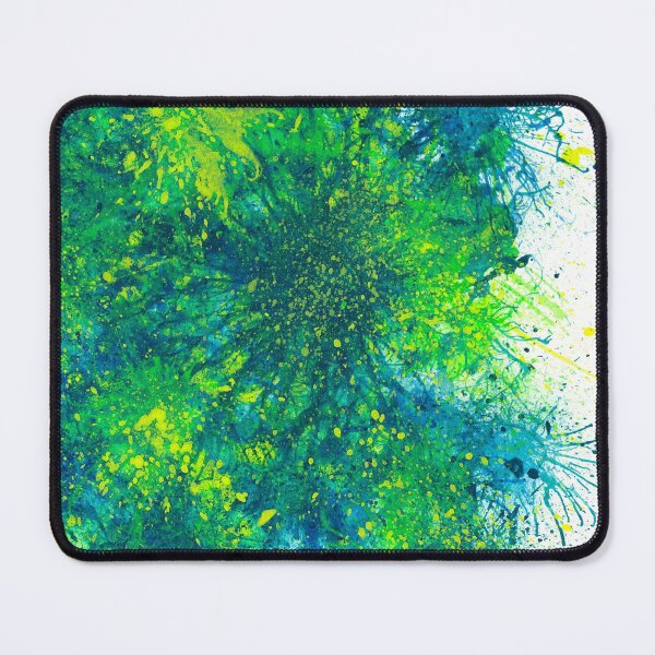 Item preview, Sacred Token From The Emerald Tablet #610 Original Hand-painted Abstract Painting Detail 3 In Teal Blue Green Yellow Earth Tones Inspired By Gaia Mother Nature Spring Summer Rain Forest Aquatic Plants designed and sold by Rainbow Artist Orlando L.