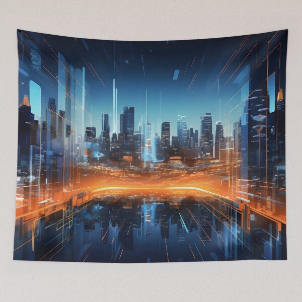 Item preview, Binary Skies: Infinitum Metropolis designed and sold by xaoslogic.
