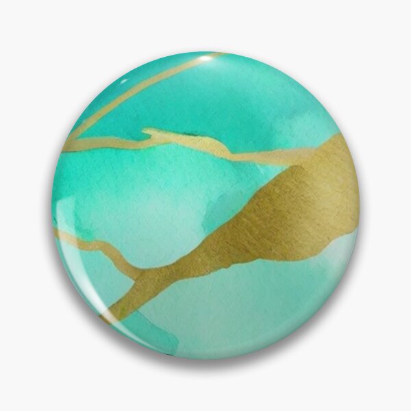 Item preview, Teal And Golden Pattern - Marble Design Gold Effect  designed and sold by Moonsiess.