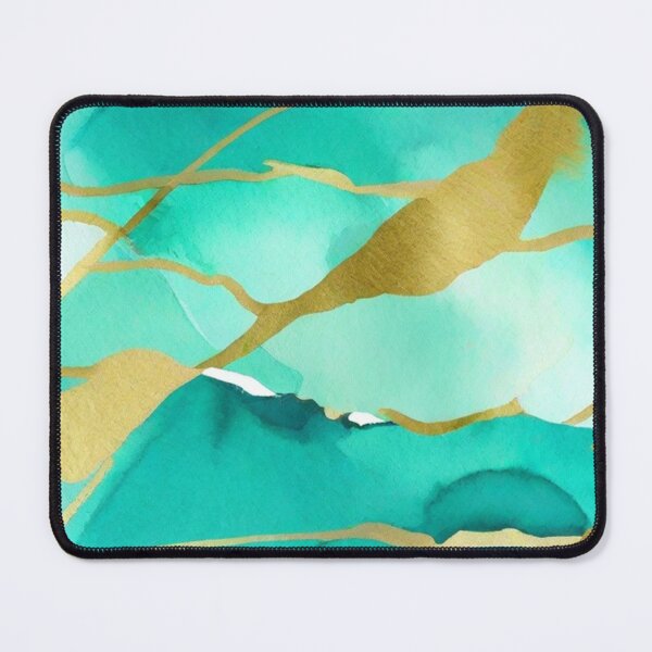 Item preview, Teal And Golden Pattern - Marble Design Gold Effect designed and sold by Moonsiess.