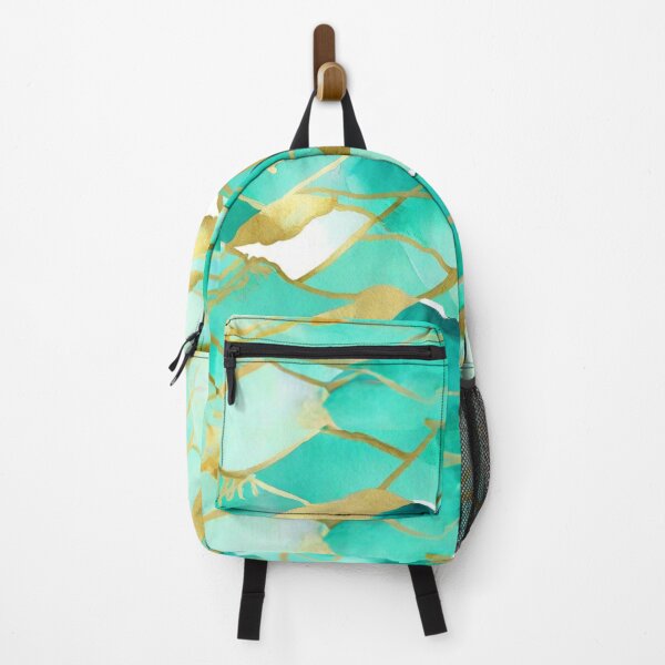 Item preview, Teal And Golden Pattern - Marble Design Gold Effect designed and sold by Moonsiess.