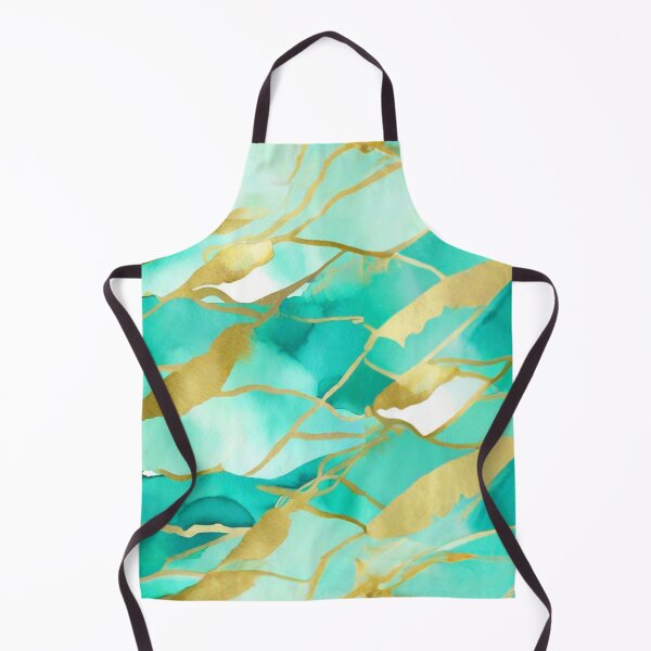 Item preview, Teal And Golden Pattern - Marble Design Gold Effect designed and sold by Moonsiess.