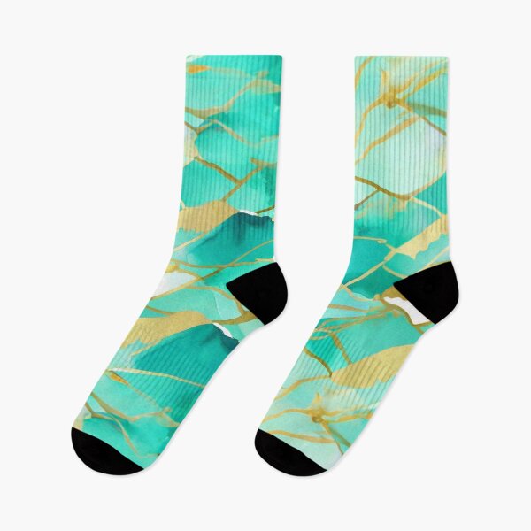 Item preview, Teal And Golden Pattern - Marble Design Gold Effect  designed and sold by Moonsiess.