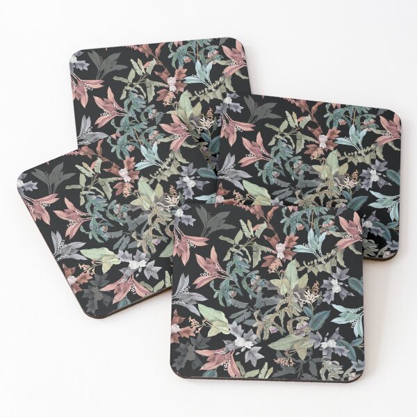 Item preview, tropical, blue, flower, florals, boho, ethnic, black, pattern, leaves designed and sold by mintdiamond21.