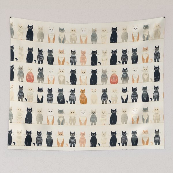 Item preview, Adorable Cat Artistry Seamless Pattern designed and sold by AlienSkinEyes.