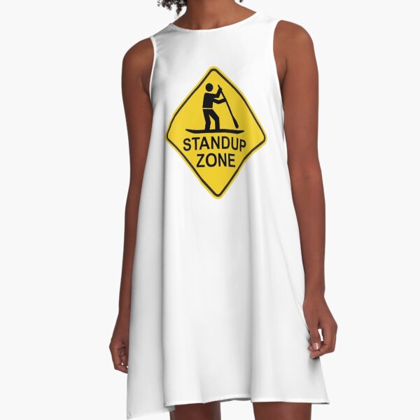 Standup Paddleboarding Zone Road Sign A-Line Dress