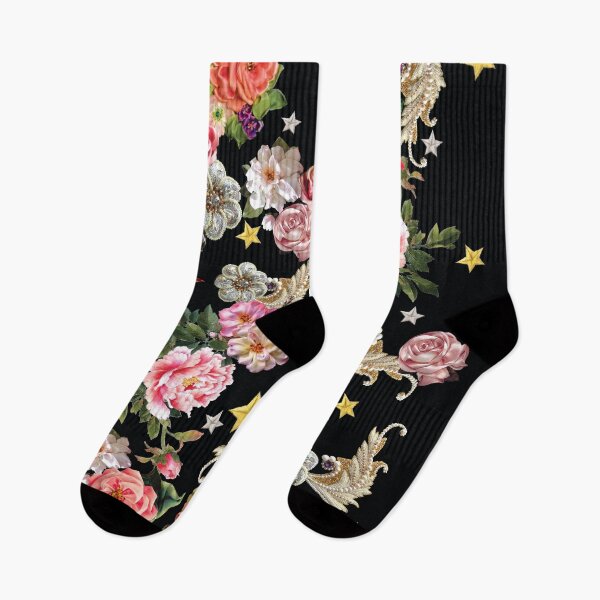Item preview, floral, flower, ribbon, embroidery, star, black, gold designed and sold by mintdiamond21.