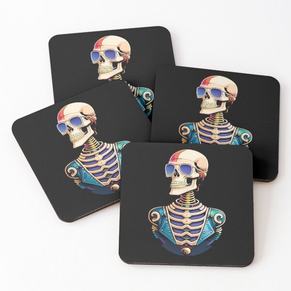 Item preview, Portrait of a hipster skeleton designed and sold by Funny Vintage Stickers And T-Shirts.