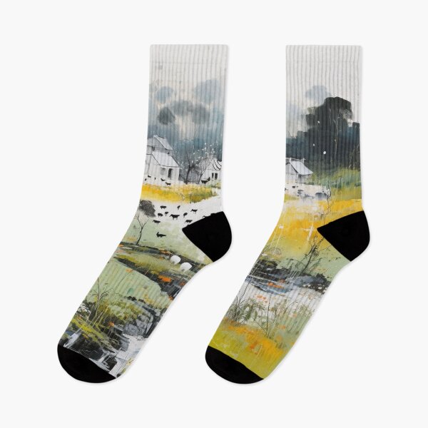 Item preview, Idyllic Pastoral Landscape - Inspired by Classic Asian Art designed and sold by PaintbrushPlace.