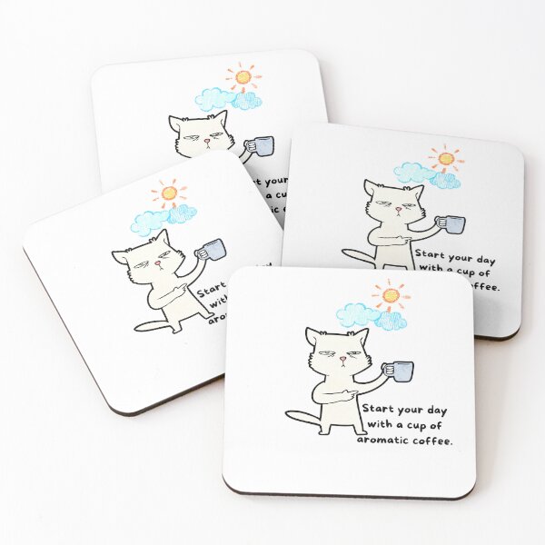 Item preview, cat with aromatic coffee in morning designed and sold by apollo--11.