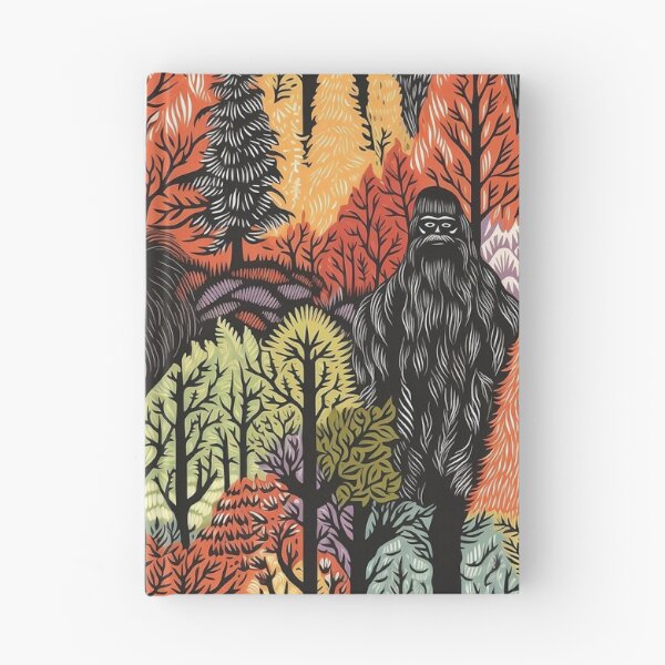 Item preview, linocut colorful bigfoot designed and sold by Brainless Art.