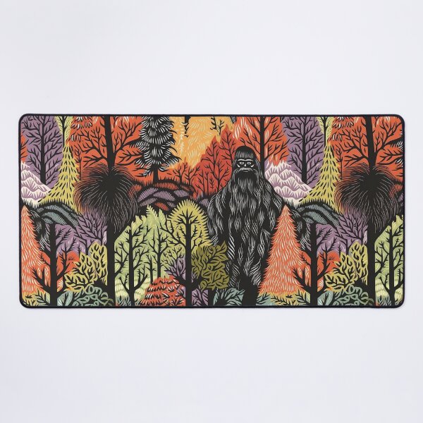 Item preview, linocut colorful bigfoot designed and sold by Brainless Art.