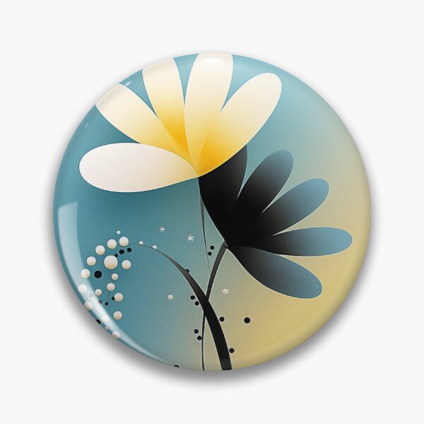 Item preview, Abstract Flower Art in Light Black & Yellow - Digital Calligraph designed and sold by PaintbrushPlace.