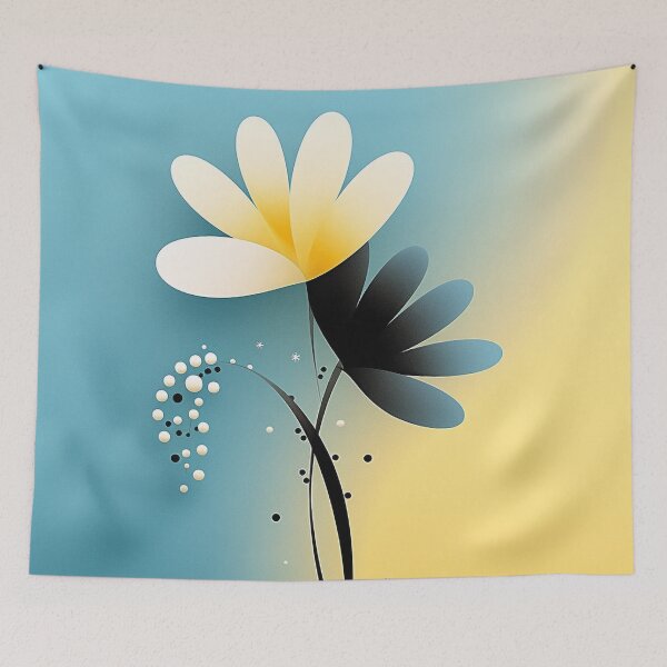 Item preview, Abstract Flower Art in Light Black & Yellow - Digital Calligraph designed and sold by PaintbrushPlace.
