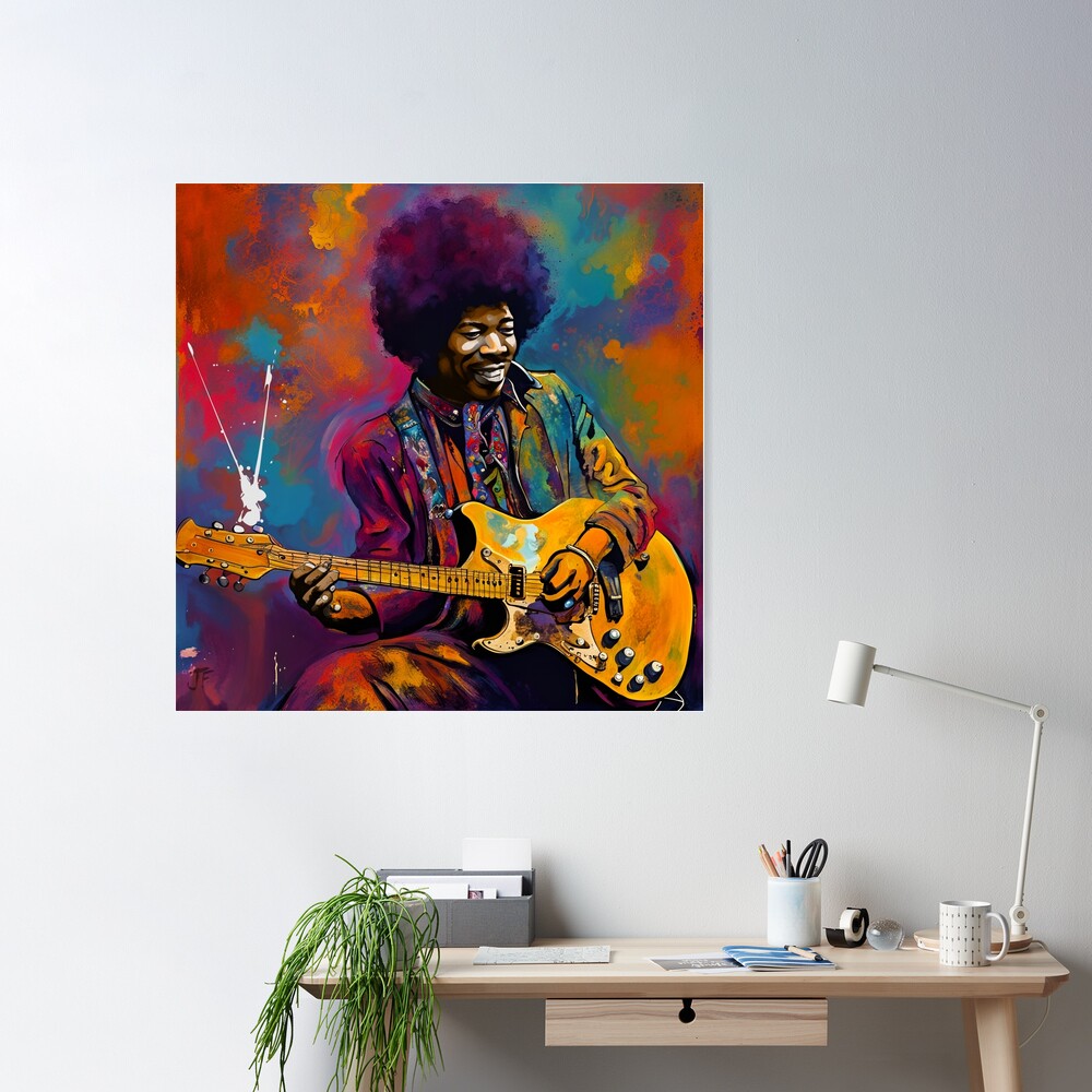 Jimi Hendrix - Reinventing The Joe-Flower by Redbubble for | Sale Guitar Poster #1