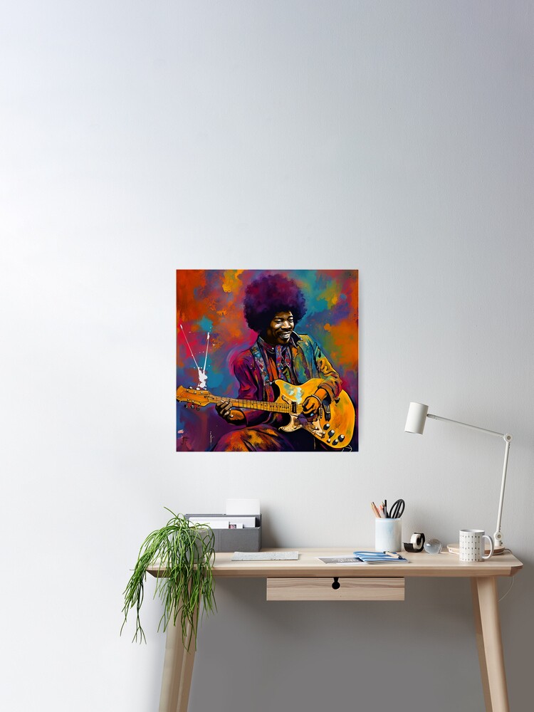 Jimi Hendrix Reinventing The Poster Sale by Joe-Flower Redbubble Guitar #1\