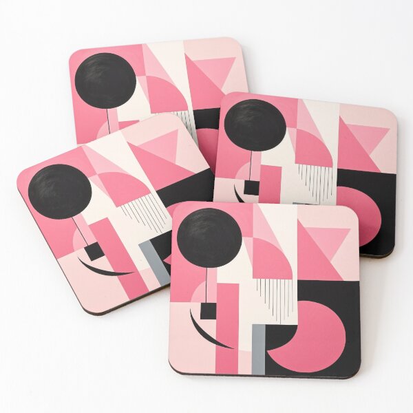 Item preview, Bold & Colorful Abstract Geometric Design in Black & Pink designed and sold by PaintbrushPlace.