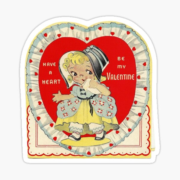 vintage valentine Sticker for Sale by Victoria Lukas