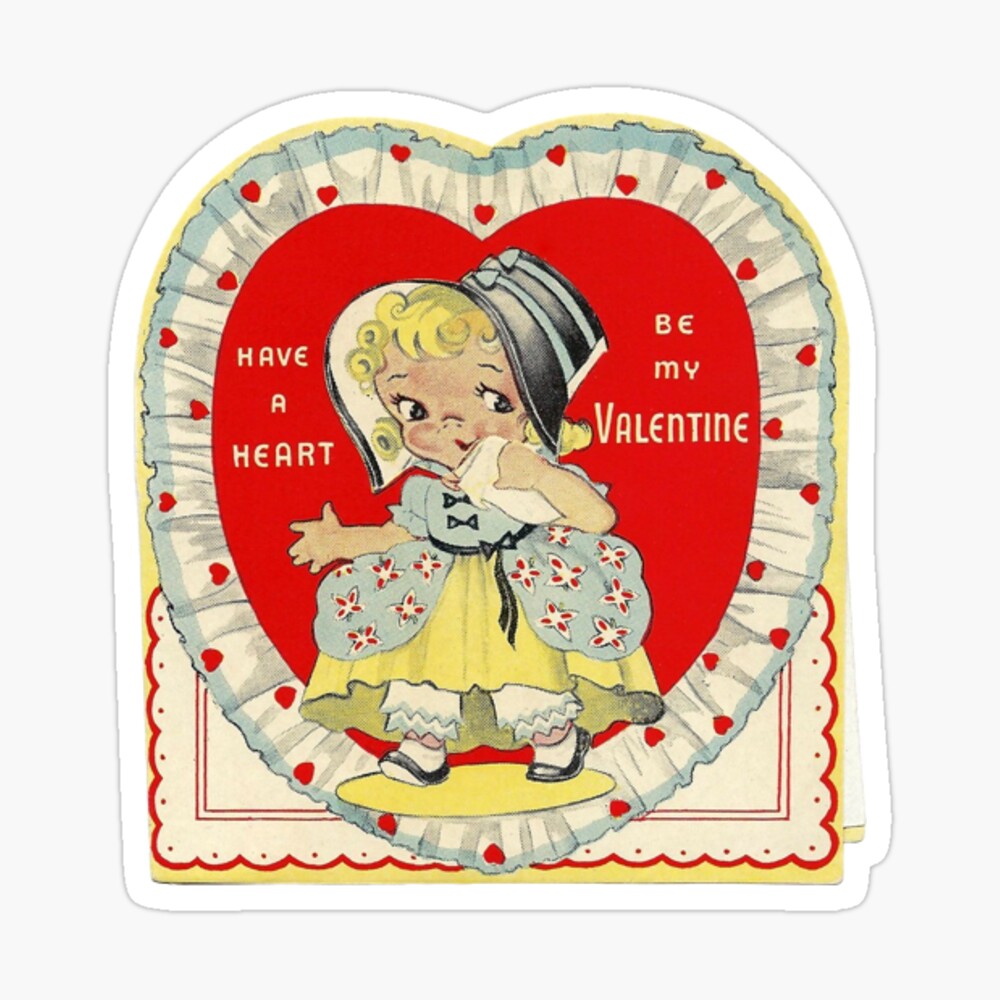 vintage valentine Sticker for Sale by Victoria Lukas