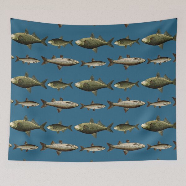Item preview, Something Smells a Bit Fishy Repetetive Retro Vintage Seamless Pattern Nature Biodiversity designed and sold by marie-inks.