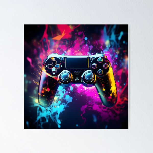 Abstract Neon Art Xbox One Controller  Poster for Sale by ARTficiallyAnon