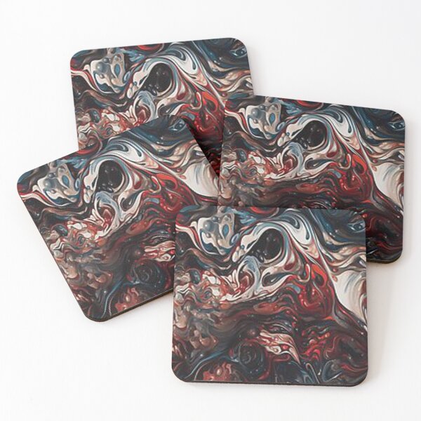 Item preview, "The Bloke's Abstract Symphony: Swirls in Marble, White, Black, and Red" designed and sold by WhiteWolfe0127.