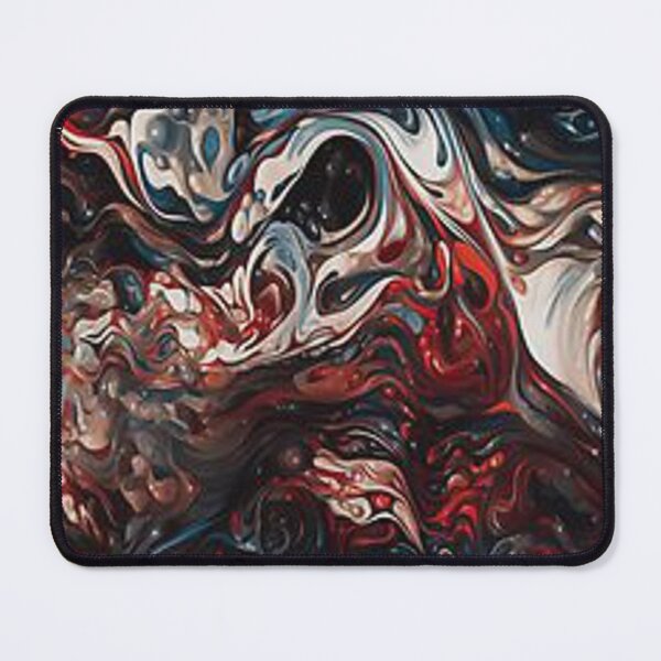 Item preview, "The Bloke's Abstract Symphony: Swirls in Marble, White, Black, and Red" designed and sold by WhiteWolfe0127.