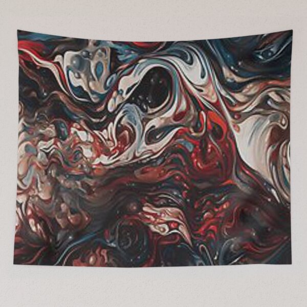 Item preview, "The Bloke's Abstract Symphony: Swirls in Marble, White, Black, and Red" designed and sold by WhiteWolfe0127.