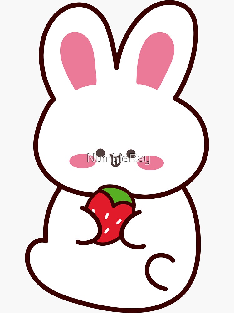 Cute strawberry bunny - Strawbunny Sticker for Sale by Yaragold