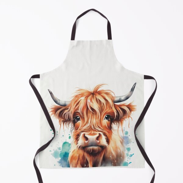 Cheeky Moo, Highland Cow Apron for Sale by Jane Stanley