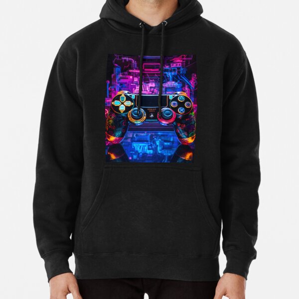 Abstract Neon Art PS4 Controller Pullover Hoodie for Sale by ARTficiallyAnon Redbubble