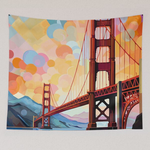 Item preview, Golden Gate Bridge Abstract Art - California designed and sold by ArsUrbis.