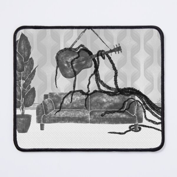 Item preview, Tentacles Taking Over a Retro Appartment with a Guitar Original Artwork designed and sold by marie-inks.