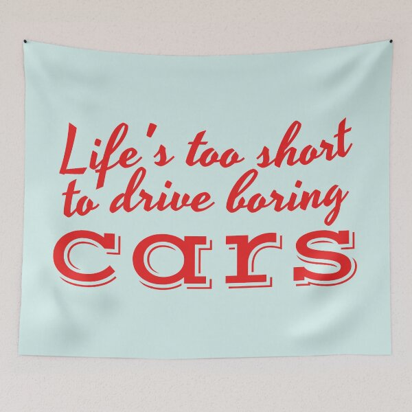 Item preview, Life's too short to drive boring cars - retro and red designed and sold by knappidesign.