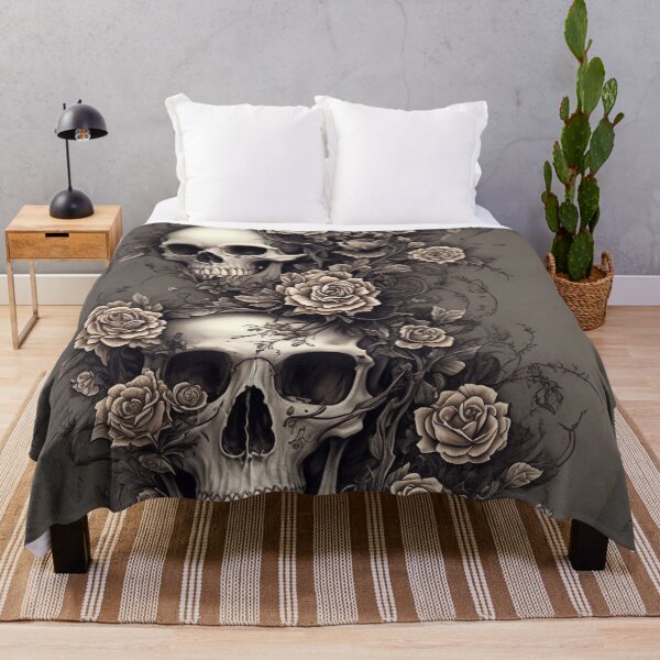 Item preview, Dark Skull Flower Gothic Skeleton Cottagecore designed and sold by Yellowriversss.