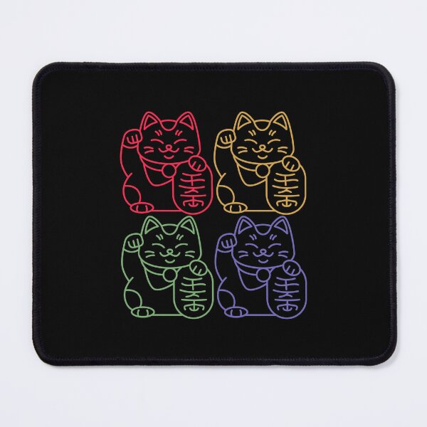 Item preview, Maneki neko Japanese lucky cat in 4 colors designed and sold by hanabiprints.