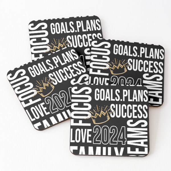 Item preview, 2024 VISION BOARD MERCH / 2024 GOALS MERCH / MANIFESTATION AND ABUNDANCE / White Text with Black Outline Font designed and sold by VintageEmpire.