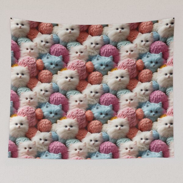 Item preview,  Adorable Cat Artistry Seamless Pattern designed and sold by AlienSkinEyes.