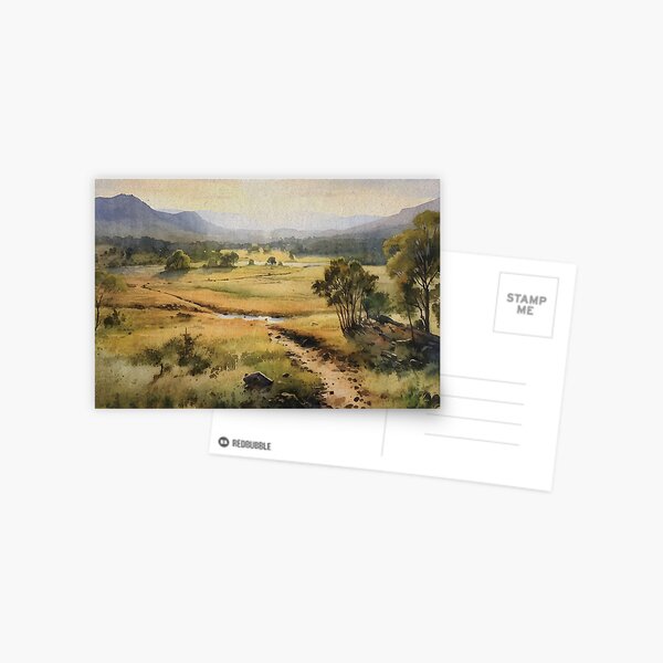Item preview, Watercolor Australian Valley designed and sold by InspiredPamjoy.