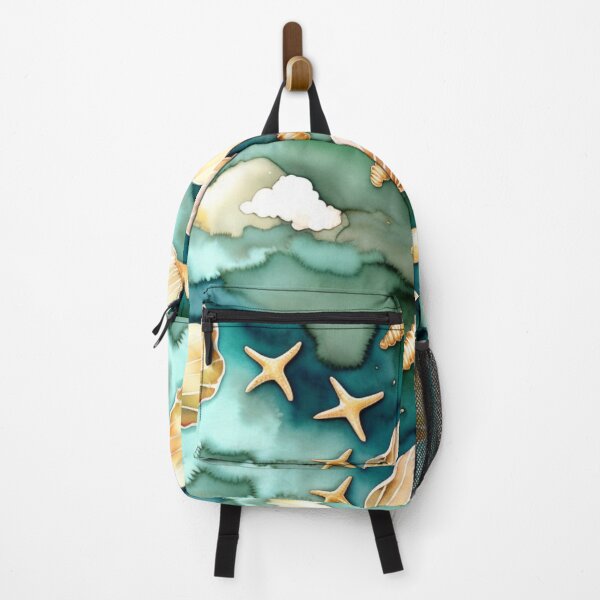 Item preview, Cute Teal And Golden Pattern Watercolor Sea Mussels designed and sold by Moonsiess.
