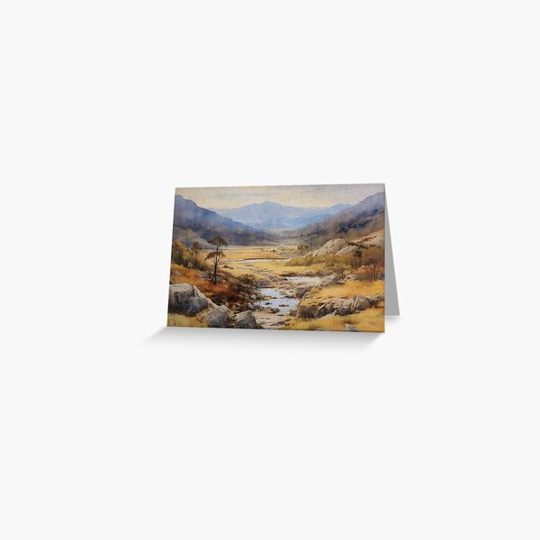 Item preview, Watercolor Australian Creek & Mountains designed and sold by InspiredPamjoy.
