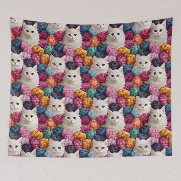 Item preview, Adorable Cat Artistry Seamless Pattern designed and sold by AlienSkinEyes.