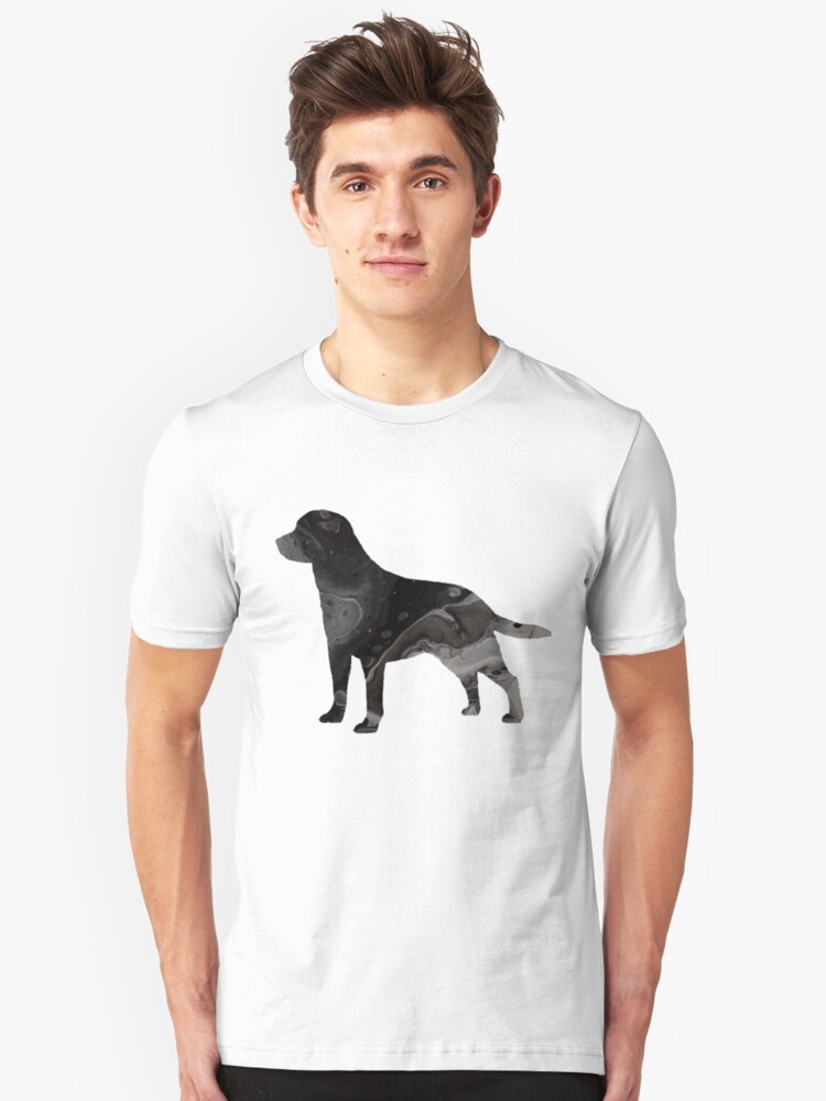 Black Lab Labrador Fluid Art Marble Abstract T Shirt By