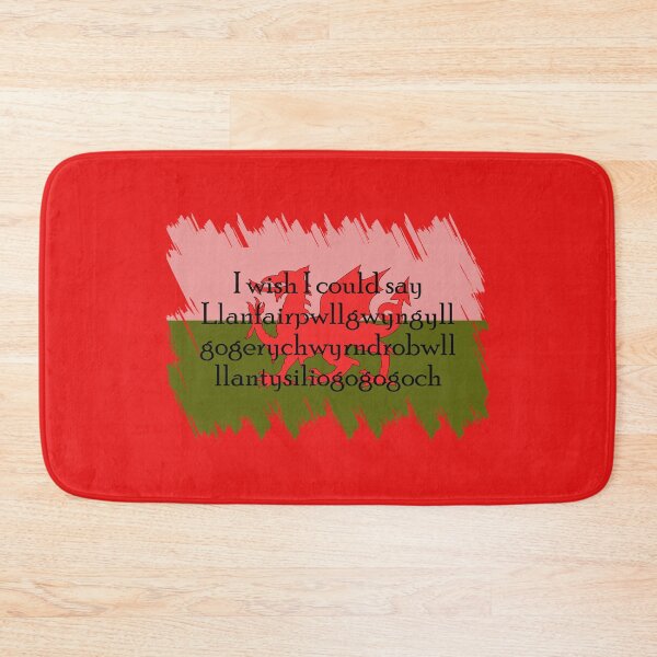 Item preview, I wish I could say Llanfair­pwllgwyngyll­gogery­chwyrn­drobwll­llan­tysilio­gogo­goch" Fun welsh longest town name wide design with Wales flag. designed and sold by Gormont.