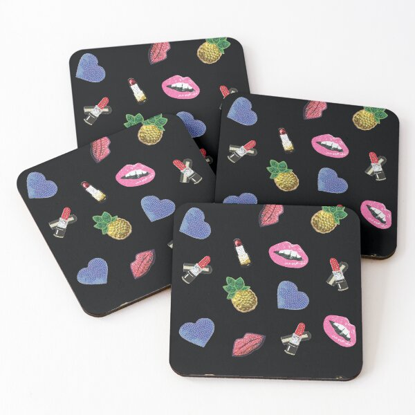 Item preview, sequence, spangle, lips, heart, pineapple, lipstick, black designed and sold by mintdiamond21.